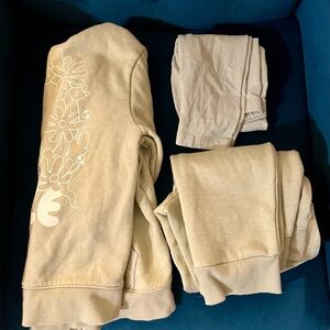 Cat & Jack Zip-Up Fleece Hoodie Sweatshirt, Fleece Jogger Pants, & Leggings Set